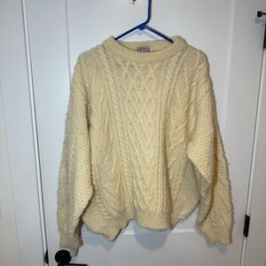 Vintage Dingle Cable Knit Fisherman’s Wool Sweater. Chunky Heavyweight, Ireland
